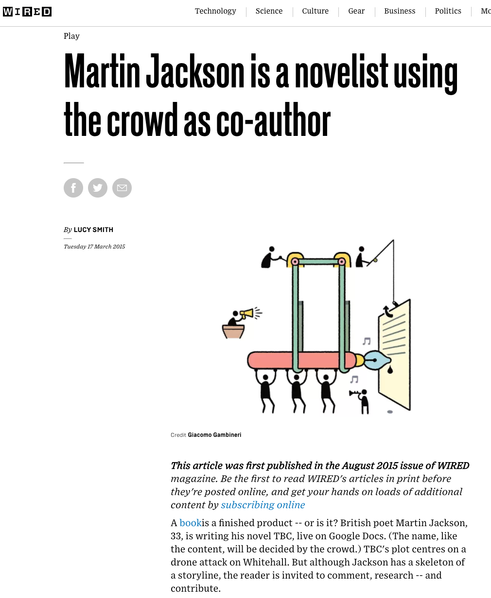 An article in WIRED about the project